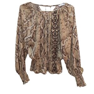 🤯2/$15 H&M Leopard Print Long-sleeved Blouse Size Small/medium (S/M)